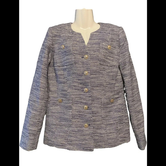 Karl Lagerfield Paris Tweed Blazer Button Down - Picture 1 of 10